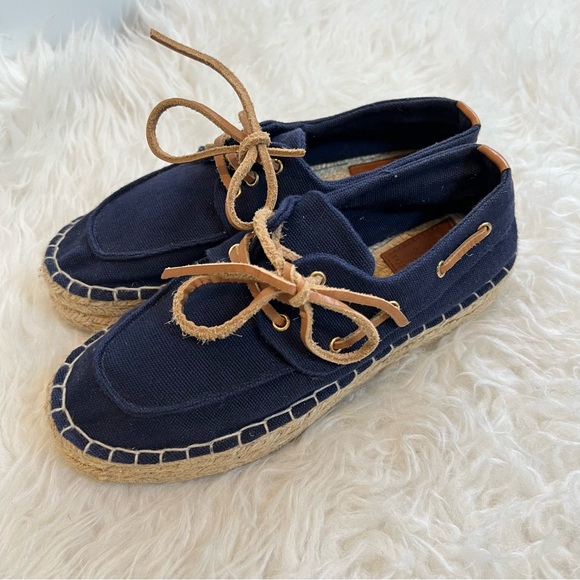 Tory Burch Blanton Canvas Espadrille Platform Shoes 5 - Picture 3 of 8